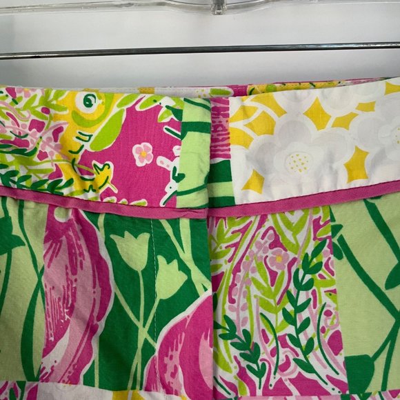 Lilly Pulitzer Derby Patch White Pink Green High-Rise Golf Cart Shorts 0 - Picture 8 of 9